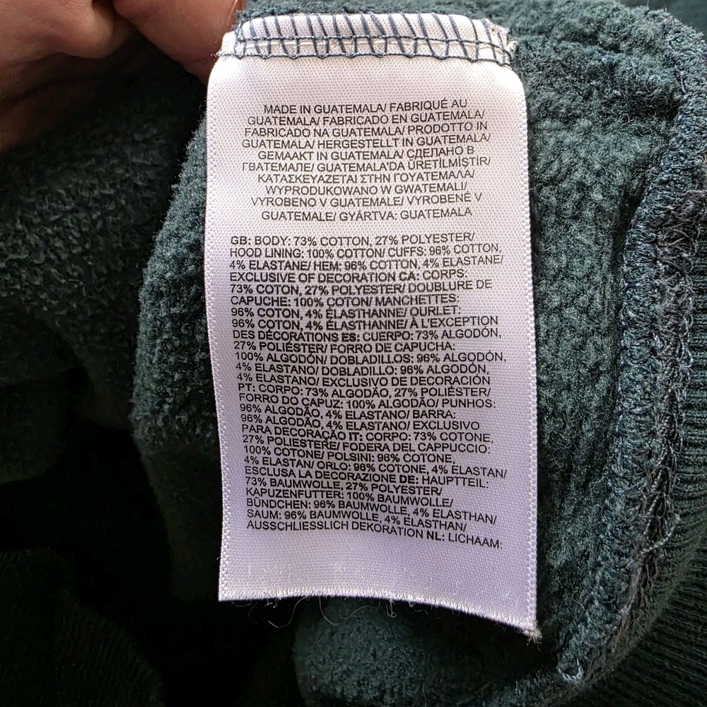 The North Face Hoodie Mens Size Small Green With White Print Comfort Basic - Picture 5 of 10